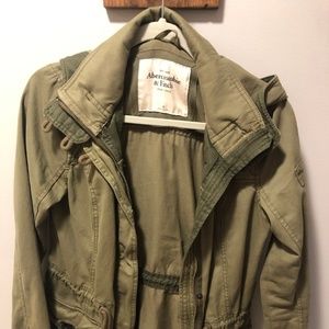 Abercrombie & Fitch Khaki Jacket with Drawstring
